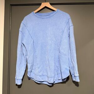 Elegant Sky Blue Women's Crew Neck Sweater